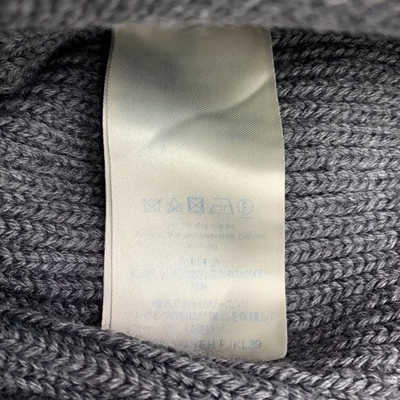 LOUIS VUITTON DARK GREY RIBBED WOOL SWEATER WITH LV SHIELD LOGO PATCH SIZE SMALL - Picture 4 of 7
